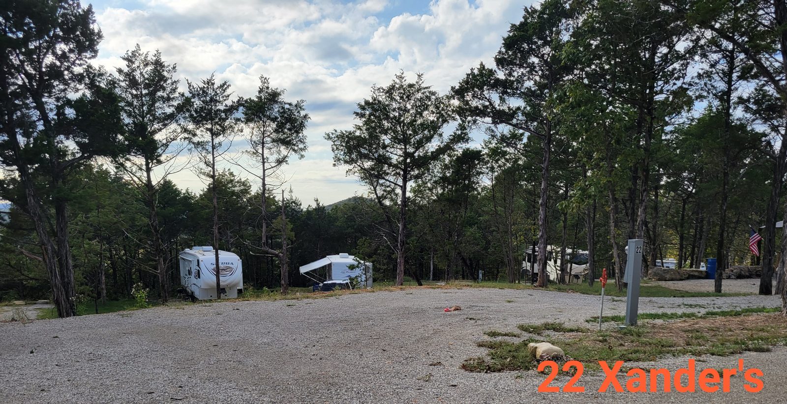 Site 22 with an open outlook toward Table Rock Lake.